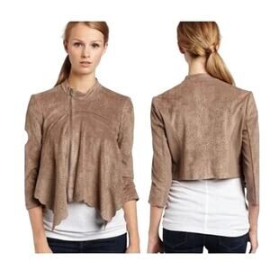 BCBGMaxAzria Drape Front Faux Suede Jacket Women's Size XS